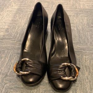 Gucci Black Kitten Heel Flats